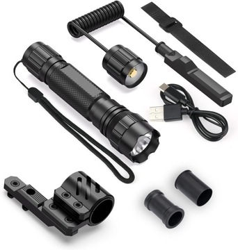 LATARKA OŚWIETLENIE TAKTYCZNE NA BROŃ KARABINEK Mlok m lock 1200lm montaż
