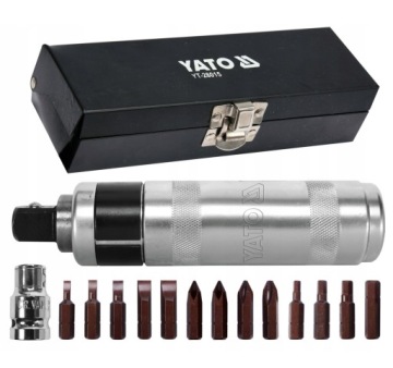 YATO УДАРНЫЙ ШУРУПОВЕРТ ДЛЯ УТРАМБОВКИ + БИТЫ НАБОР ИЗ 15 ЭЛЕМЕНТОВ МАГНИТНЫЙ КОНЕЦ.