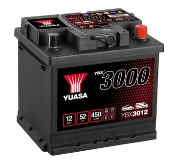 Akumulator 52AH 450A P+ YUASA YBX3012 POLO FABIA