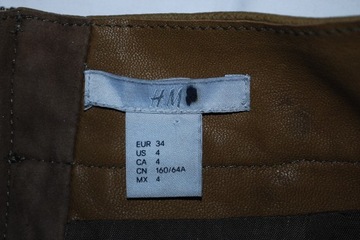 mini skóra zamszowa spódnica H&M r.34 (s30)
