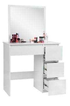 BIAŁA TOALETKA KOSMETYCZNA Z DUŻYM LUSTREM