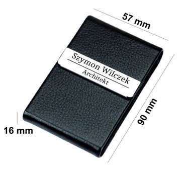 Визитница Черный кожаный футляр для визиток