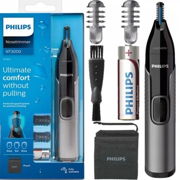 PHILIPS NT3650/16 ТРИМЕР ДЛЯ НОСА, БРОВЕЙ + НАДЕЖНЫЙ ЧЕХОЛ