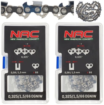 2x ŁAŃCUCH DO PIŁY NAC ŁAŃCUCH PIŁY NAC 40CM 16
