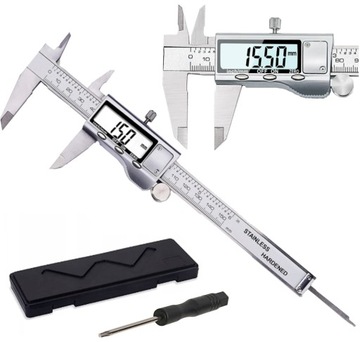 ЭЛЕКТРОННЫЙ ЦИФРОВОЙ МЕТАЛЛИЧЕСКИЙ ШТАНВЕРТ В КОМПЛЕКТЕ ОТВЕРТКА И КОРПУС 150 мм