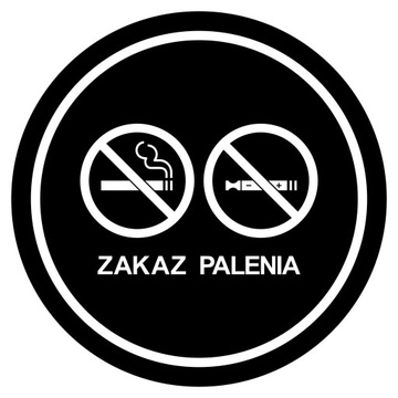 Zakaz Palenia EPAPIEROSÓW tytoniu Okrągłe Naklejki 10 cm sanepidu