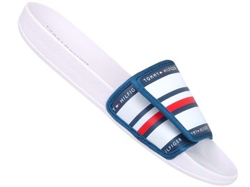 TOMMY HILFIGER POOL KLAPKI PLAŻOWE BASENOWE RZEP