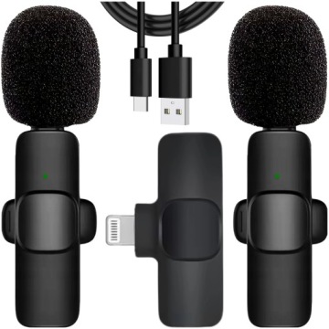 2 беспроводных микрофона-галстука для iPhone 14/13/12/X