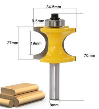 5 шт. ФРЕЗА ДЛЯ ДЕКОРАТИВНЫХ ХВОСТОВИКОВ 8мм тип С.