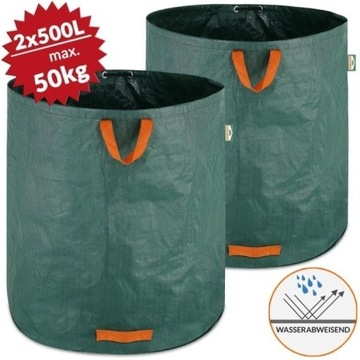 2x САДОВАЯ СУМКА ДЛЯ ЛИСТЬЕВ С РУЧКАМИ