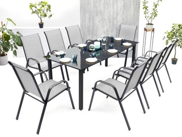 MEBLE OGRODOWE TARAS 8 KRZESEŁ OGRODOWY ZESTAW