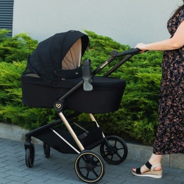 KIDWELL VELMONT Коляска 2-в-1 до 22кг, черный, бежевый