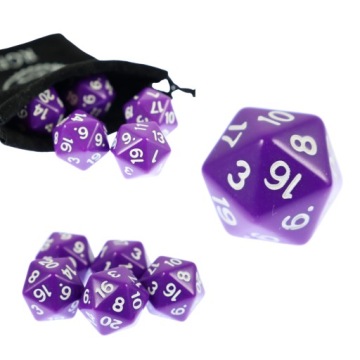 KOSTKA RPG FIOLETOWA KOŚĆ DWUDZIESTOŚCIENNA K20
