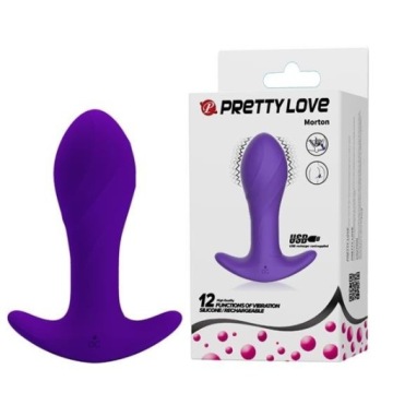 PRETTY LOVE - Массажер для анальной пробки MORTON, 12 функций, USB