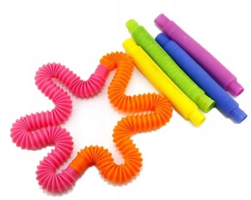 Сенсорные мягкие трубочки Pop Tubes, антистрессовая толстая игрушка размера XXL, 6 шт.