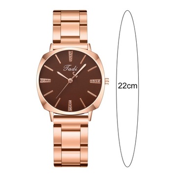 Women Dress Watch Rhinestone Round Dial Stainless Steel