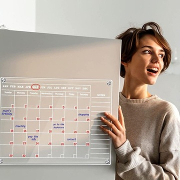 Акриловая сухостираемая доска Магнитный блокнот на холодильник.