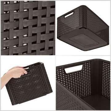 Корзина Curver Rattan Style L с крышкой, темно-коричневый