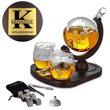 Zestaw do whisky GLOBUS z GRAWEREM prezent dla taty faceta 18-99 urodziny