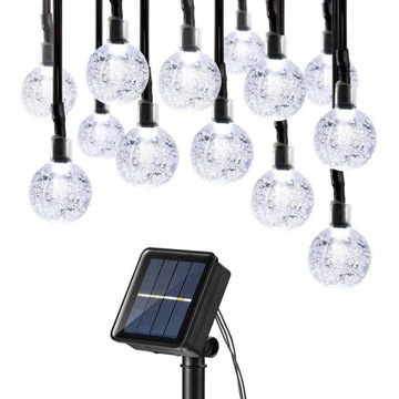 LAMPKI OGRODOWE SOLARNE GIRLANDA 20 LED, 5m ZIMNE