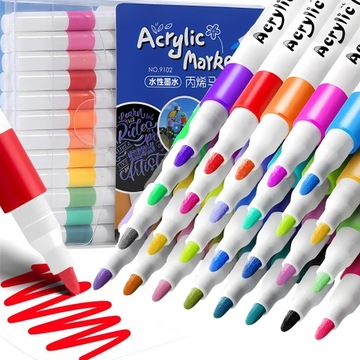 МАРКЕРЫ АКРИЛОВЫЕ, МАРКЕРЫ ДЛЯ ОДЕЖДЫ КАМЕНЬ, ТРИПС, МАРКЕРЫ ВОДОНЕПРОНИЦАЕМЫЕ, 24 шт.