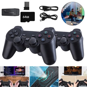 BEZPRZEWODOWA KONSOLA DO GIER WIDEO HDMI RETRO, 20000+ GIER,Z 2 JOYSTICKAMI