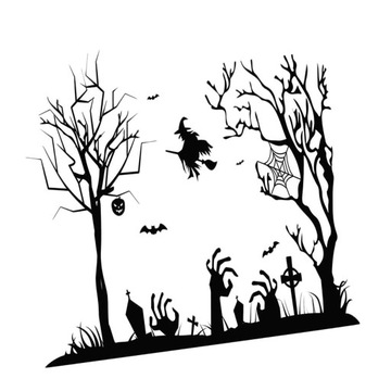 PVC Halloween Witch Living Room Wall Sticker Decal