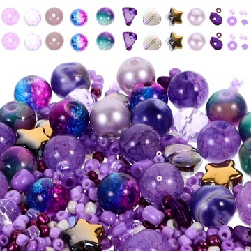 BRANSOLETKI SZKLANE KOLOROWE KORALIKI DIY LUŹNE