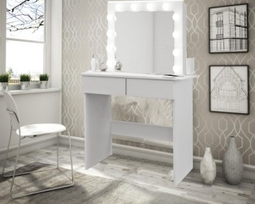 ЗЕРКАЛО ТРУБНОЙ СТОЛИК ДЛЯ МАКИЯЖА С 12 светодиодной ПОДСВЕТКОЙ