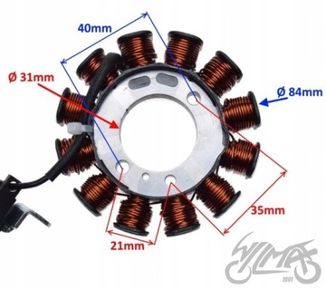 СТАТОРНАЯ КАТУШКА 12 КАТУШЕК ДЛЯ PIAGGIO ZIP 50 4T