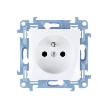 SIMON 10 GNIAZDO POJEDYNCZE Z BOLCEM Z/U DO RAMEK BIAŁE