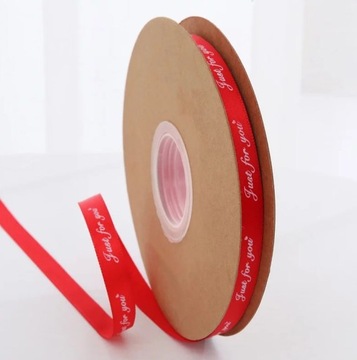 Czerwona Tasiemka JustForYou 10MM Wstążka Bear Miś
