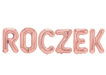 Balony foliowe, Roczek, różowe złoto, balon ROCZEK, balony na roczek