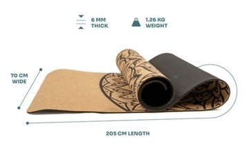 коврик для йоги Myga - Mandala 6 мм XL