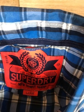 SUPERDRY koszula męska krótki rękaw unikat krata L