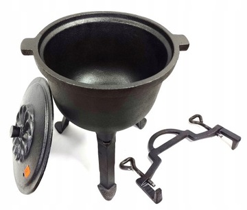 KOCIOŁEK ŻELIWNY MYŚLIWSKI GARNEK na ognisko 10L