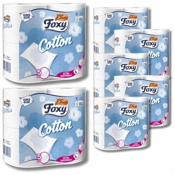 Papier toaletowy Foxy Cotton PAKIET gruby wytrzymały 5-warstw 28 rolek