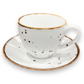FILIŻANKA ZE SPODKIEM ALUMINA COTTAGE WHITE 300 ml PORCELANA BOGUCICE