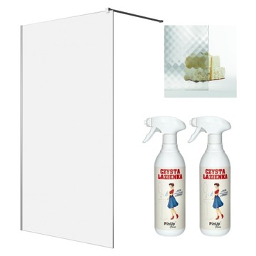 Kabina prysznicowa szklana Walk-In 80 MasterSoft + pianka czyszcząca PinUp