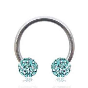Labret Piercing Jewel Horseshoe Ring Turquoise Blu