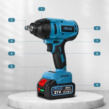 ZESTAW KLUCZ UDAROWY AKUMULATOROWY + AKUMULATOR