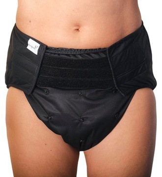 Pielucha wielorazowa dla dorosłych - CZARNA Pupus S/M/L
