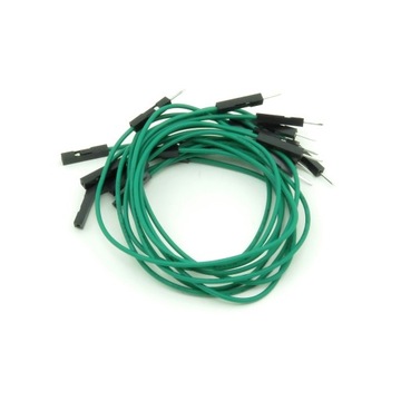 Przewody połączeniowe M-F zielone 18 cm - 10 szt.
