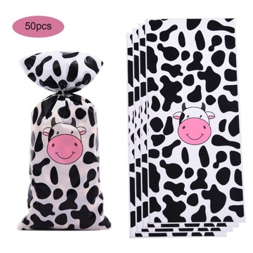 50 шт. праздничные сумки с принтом коровы, декор для праздничного Пасхального дня рождения для детей