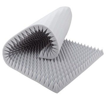 Akustický panel pyramidka 8 cm světle šedá bez lepidla na zeď popelavá 2 m2