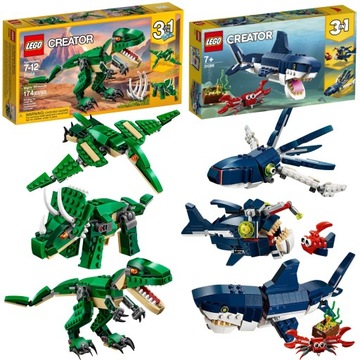 LEGO Динозавры 31058 + АКУЛА Морские животные 31088 ТИРАННОЗАВР Creator 3в1