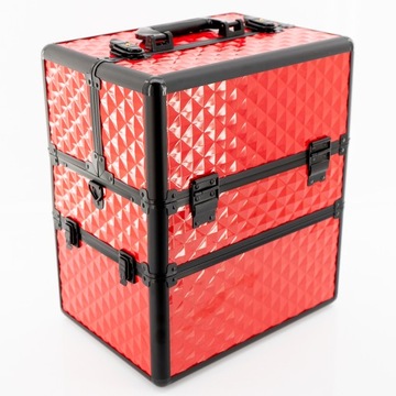 KUFEREK KOSMETYCZNY XL DUŻY NA LAMPĘ RED CUBE 3D