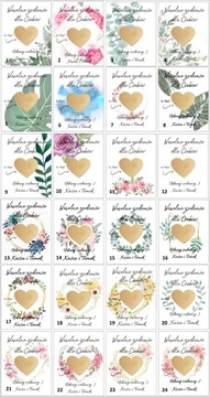 Zdrapki weselne ze śmiesznymi zadaniami 10 sztuk