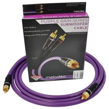 MELODIKA MDSW170 PURPLE RAIN KABEL DO SUBWOOFERA RCA - RCA CINCH OFC 17m