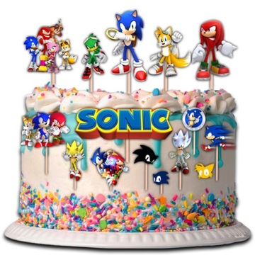 TOPPER SONIC NA TORT BABECZKI POSTACI 15 sztuk